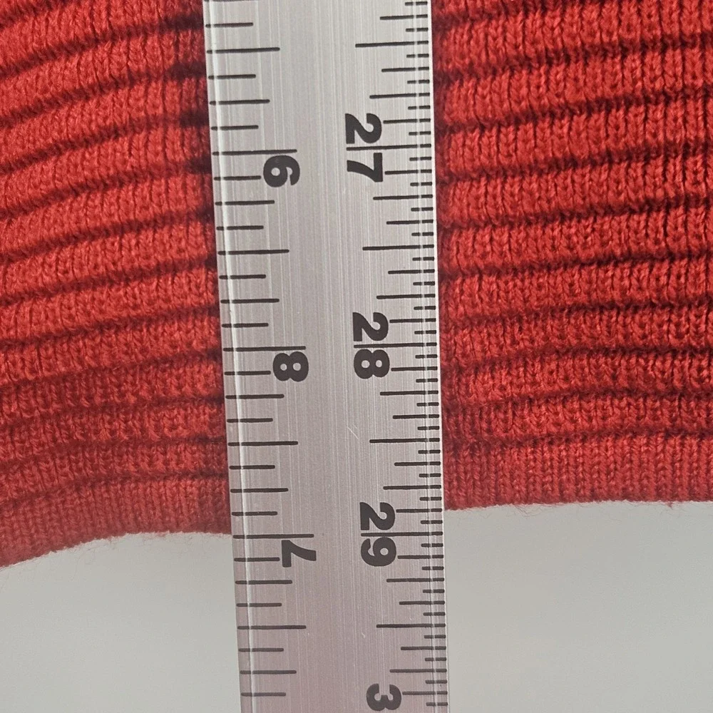 Womens Chicos Christmas Red‎ Fringed Turtle Like Neck Size Unknown Think LG/xlg